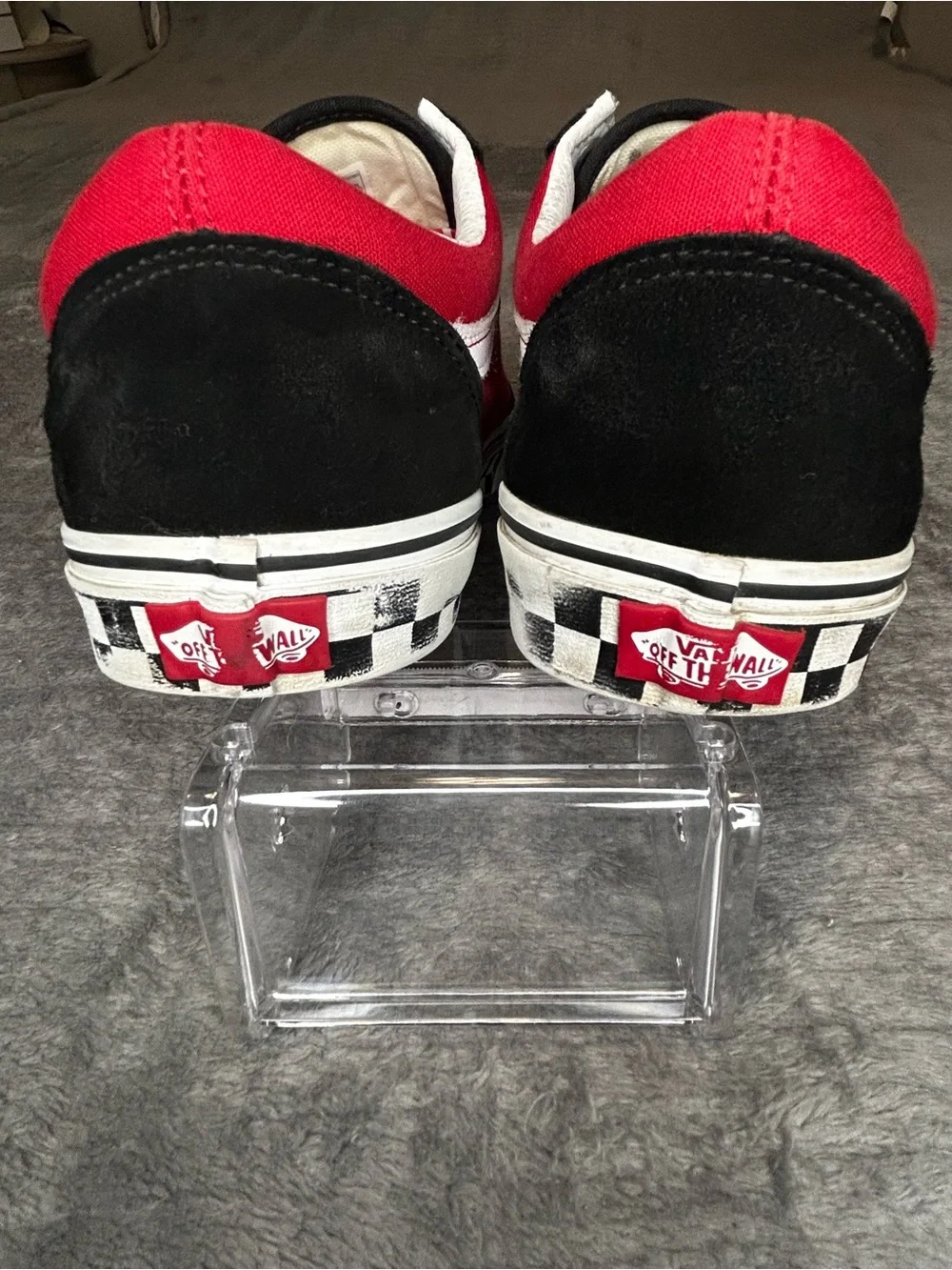 VANS Old Skool “Off The Wall” V Strap Black/Red/White/Checkered - Men's Size 11